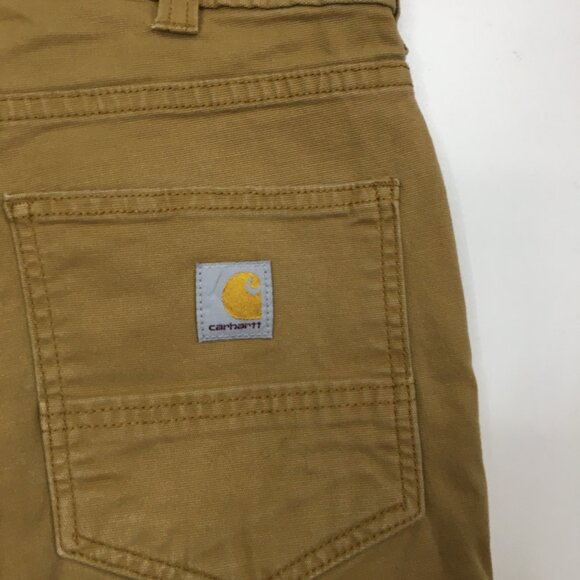 CARHARTT Beige Brown Relaxed Fit Rugged Flex Canvas 5 Pocket Work Pant Jeans - Picture 12 of 15